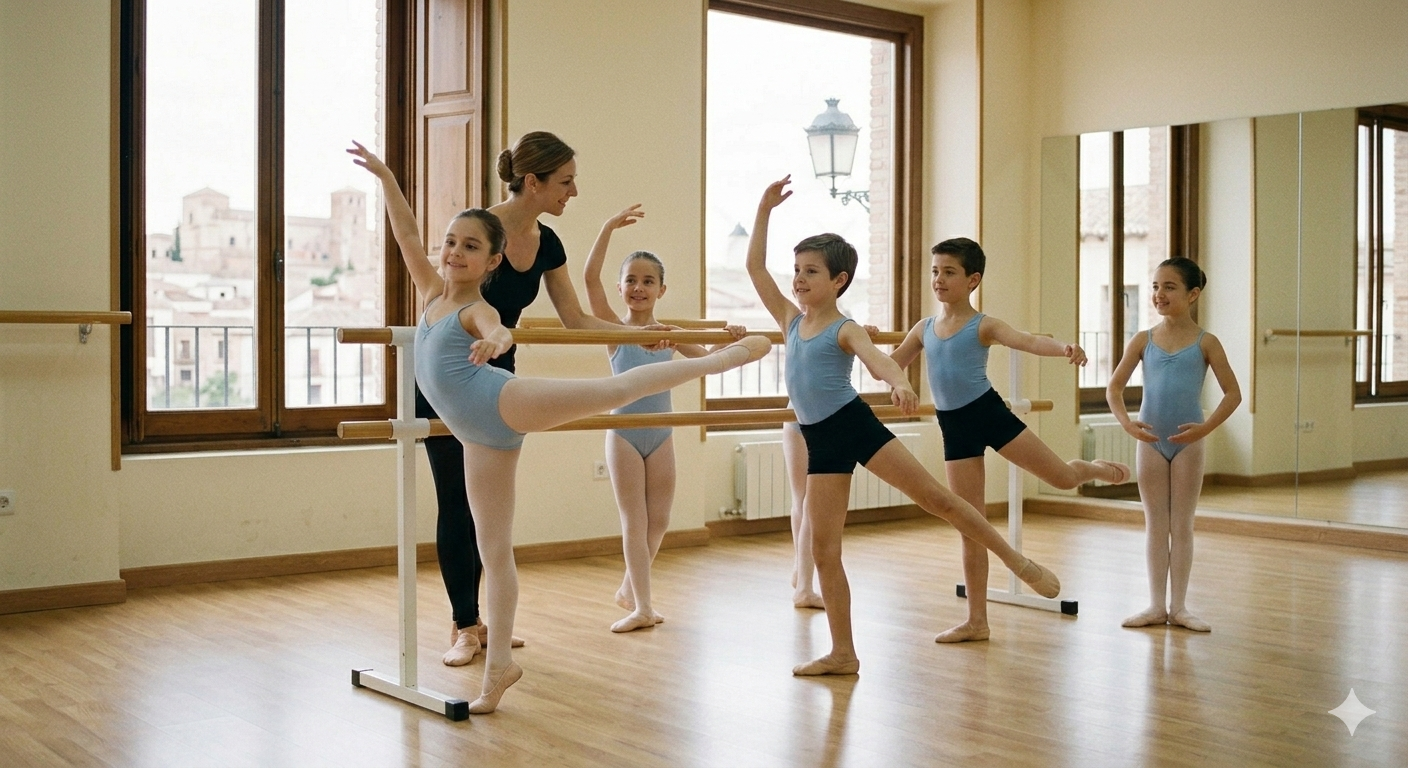 Niños en clase de ballet